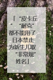 “皮卡丘”“耐克”都不能用了 日本禁止为新生儿取“非常规”姓名
